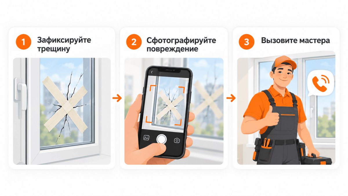 Что делать при разбитом или треснувшем стеклопакете